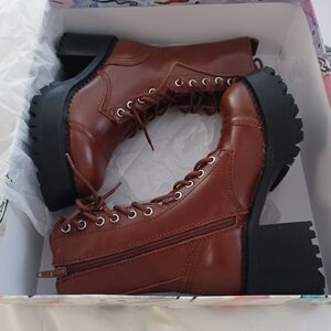JEFFERY CAMPBELL  Locust Brown Lace-Up Ankle Boots 37